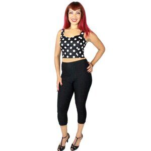 Pin Up Pants, Black High Waisted Capri Pants